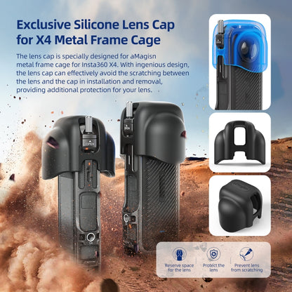 For Insta360 X4 AMagisn Metal Protective Housing Frame 2 Claws Rabbit Cage, 2 Claws Version