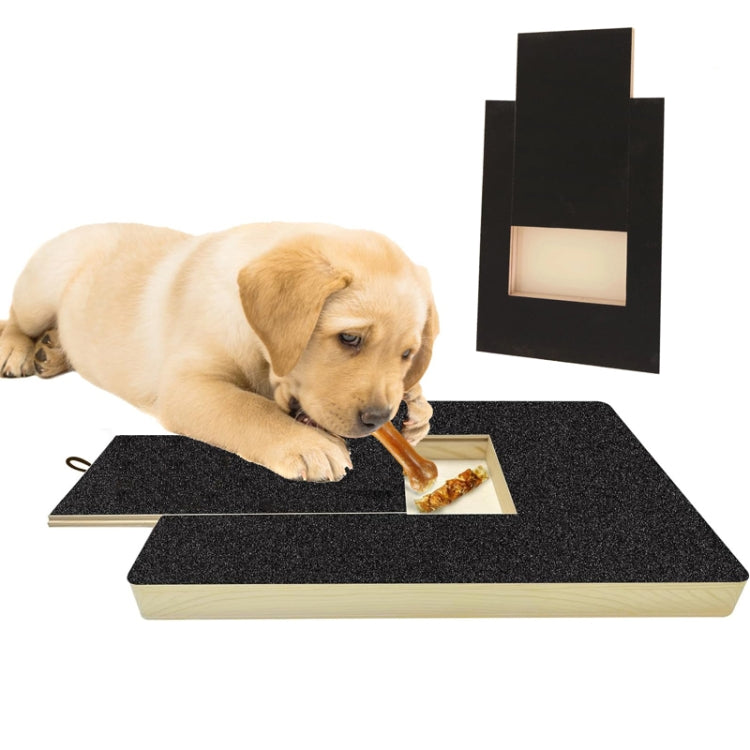 Dog Scratch Board Wooden Sandpaper Dog Nail Grinders with Treat Drawer