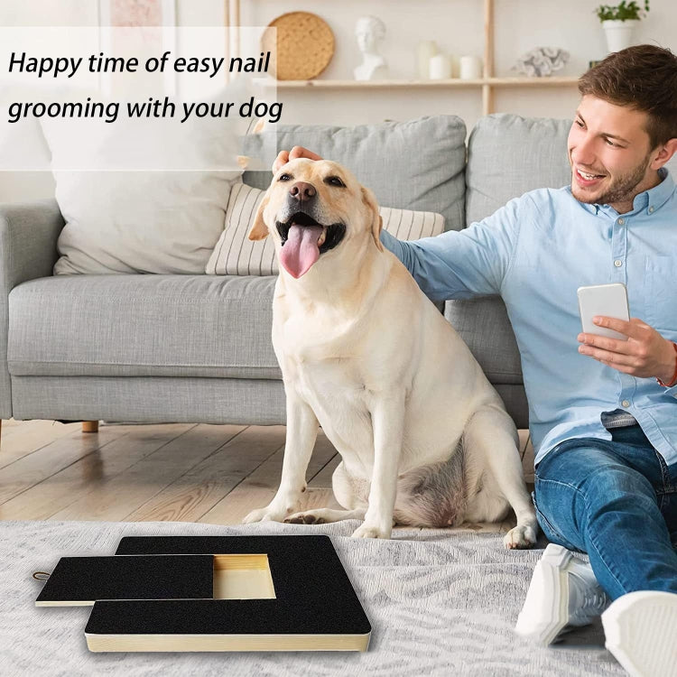 Dog Scratch Board Wooden Sandpaper Dog Nail Grinders with Treat Drawer