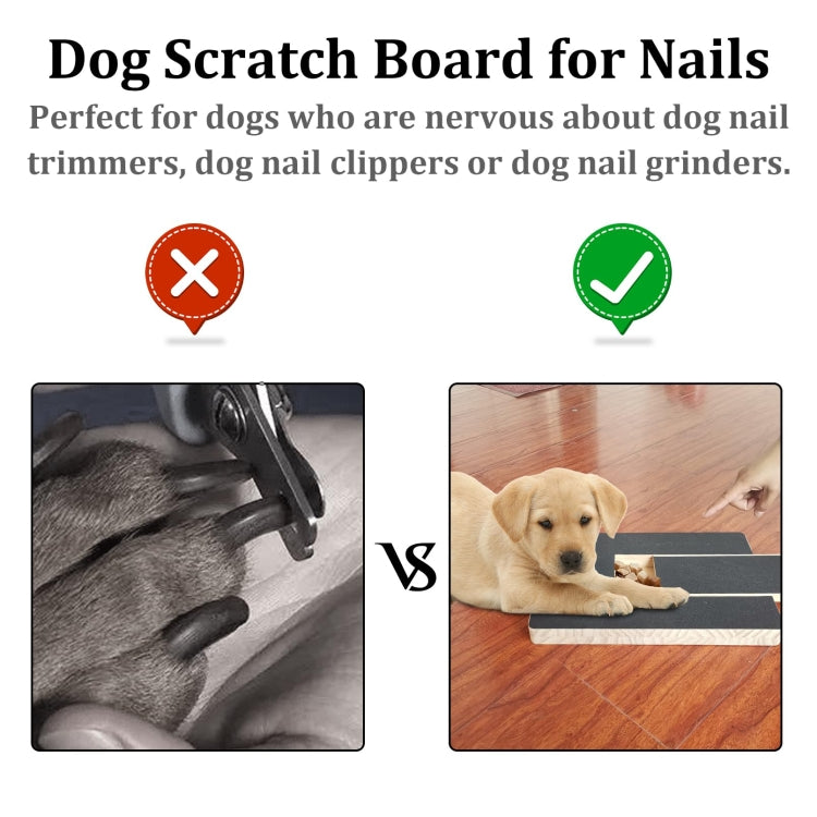 Dog Scratch Board Wooden Sandpaper Dog Nail Grinders with Treat Drawer