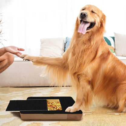 Dog Scratch Board Wooden Sandpaper Dog Nail Grinders with Treat Drawer