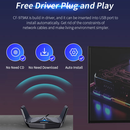 COMFAST CF-979AX WiFi6 5374Mbps USB-C / Type-C Wireless Network Card WiFi Receiver, CF-979AX
