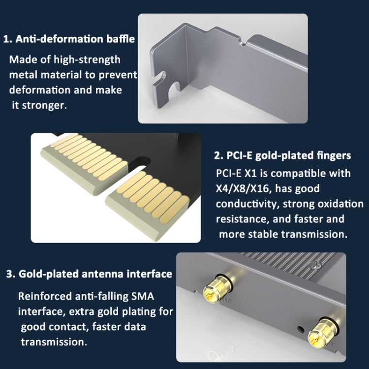 COMFAST BE200MAX 8774Mbps WiFi7 Network Card Bluetooth 5.4 Tri-Band PCIE WiFi Receiver, BE200MAX