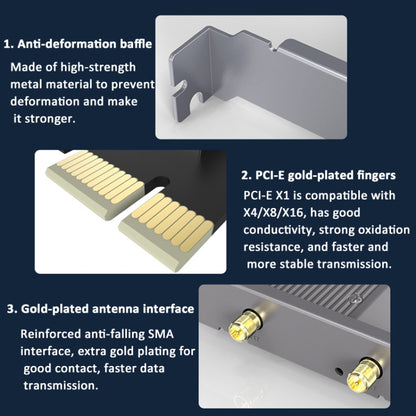 COMFAST BE200MAX 8774Mbps WiFi7 Network Card Bluetooth 5.4 Tri-Band PCIE WiFi Receiver, BE200MAX