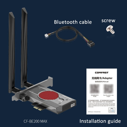 COMFAST BE200MAX 8774Mbps WiFi7 Network Card Bluetooth 5.4 Tri-Band PCIE WiFi Receiver, BE200MAX