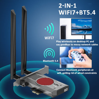 COMFAST BE200MAX 8774Mbps WiFi7 Network Card Bluetooth 5.4 Tri-Band PCIE WiFi Receiver, BE200MAX