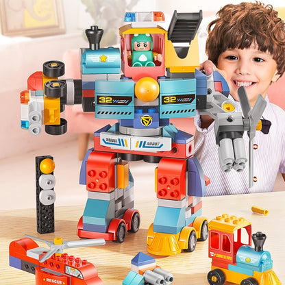 Variable Robot Car Building Block Toys Children Educational Assembling Toys, 172pcs /Box