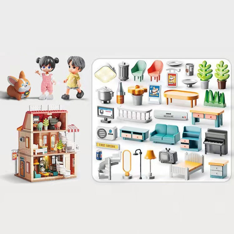 Children Household Large Pellet Building Blocks Villa Castle Assembly Toys, 246pcs /Box, 382pcs /Box, 186pcs /Box, 690pcs /Box
