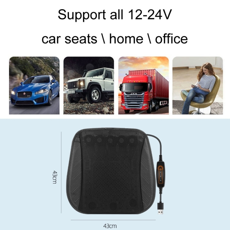 Car USB Summer Cool Ventilated Breathable Seat Cushion, Black 8 Sets Fan, Red 8 Sets Fan, Blue 8 Sets Fan