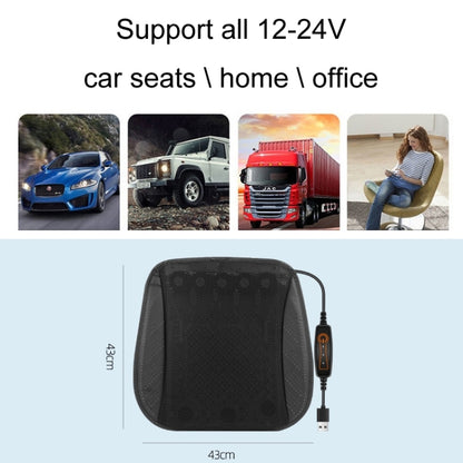 Car USB Summer Cool Ventilated Breathable Seat Cushion, Black 8 Sets Fan, Red 8 Sets Fan, Blue 8 Sets Fan