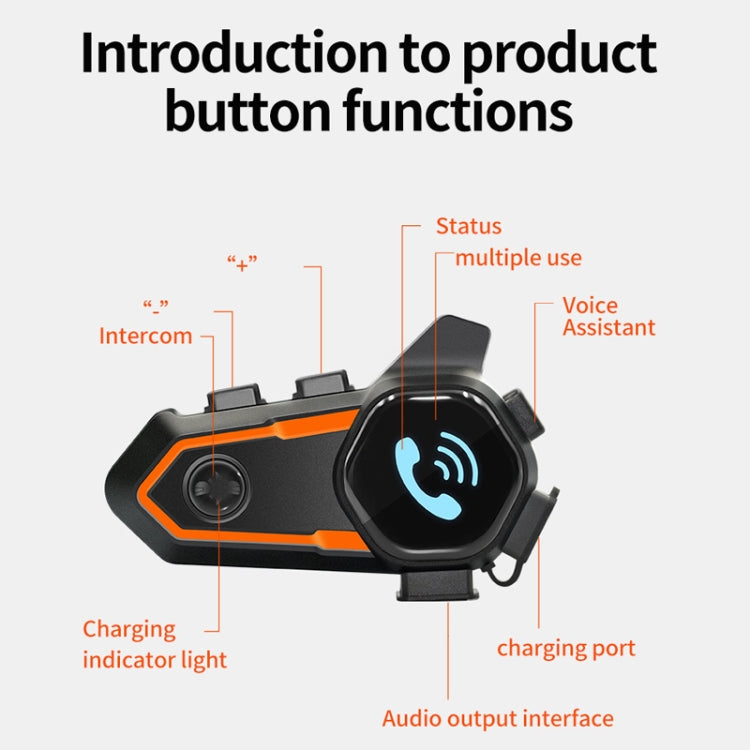 Motorcycle Noise Reduction Waterproof Helmet Cycling Bluetooth Headphones, V11S