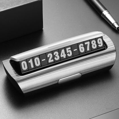 Hidden Luminous Temporary Parking Sign With Car Number, Silver, Imitation Wood Grain, Imitation Stone Pattern, Pure Black, Pure White