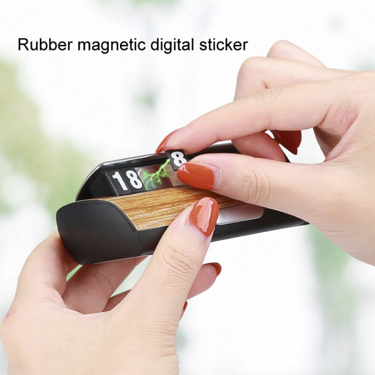Hidden Luminous Temporary Parking Sign With Car Number, Silver, Imitation Wood Grain, Imitation Stone Pattern, Pure Black, Pure White