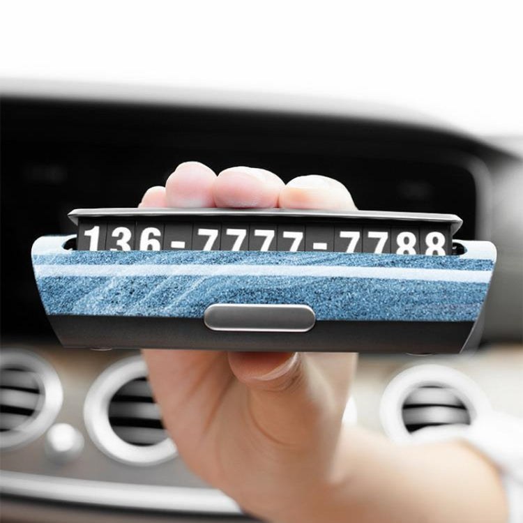 Hidden Luminous Temporary Parking Sign With Car Number, Silver, Imitation Wood Grain, Imitation Stone Pattern, Pure Black, Pure White