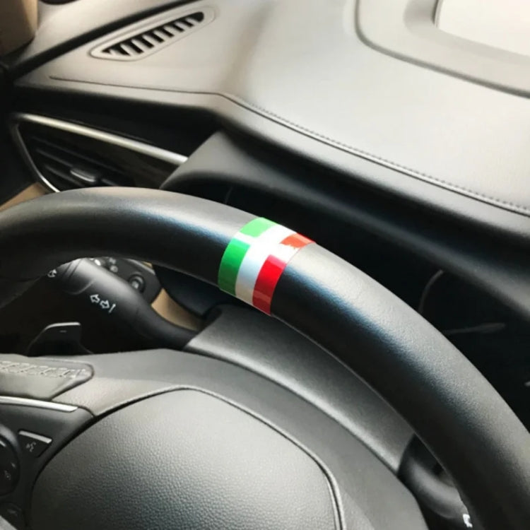 2pcs Steering Wheel Three-color Label Car Modification Film, German Flag, For BMW M Style, France Flag, Italian Flag, Russian Flag
