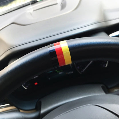 2pcs Steering Wheel Three-color Label Car Modification Film, German Flag, For BMW M Style, France Flag, Italian Flag, Russian Flag