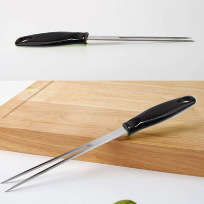 Outdoor Stainless Steel Barbecue Fork Food PP Handle Meat Spork