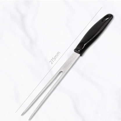 Outdoor Stainless Steel Barbecue Fork Food PP Handle Meat Spork