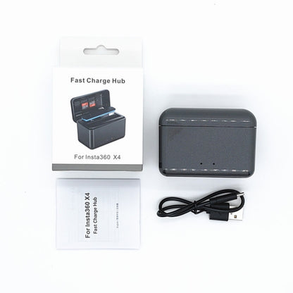 For Insta360 X4 Charging Hub Battery Charging Box, Black