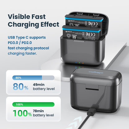 For Insta360 X4 AMagisn Battery Fast Charge Charging Box Sports Camera Accessories, For Insta360 X4