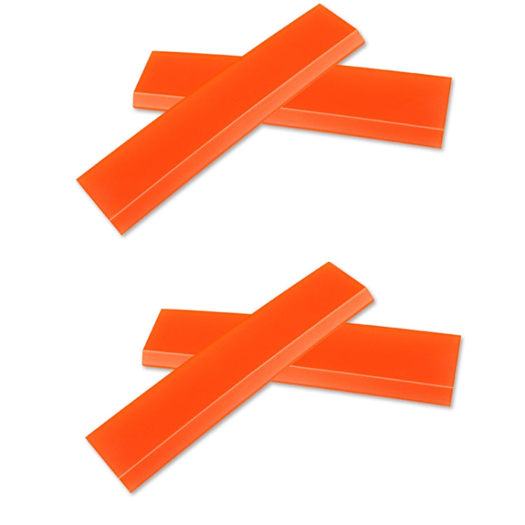 4pcs Car Cleaning Glass Water Film Soft Rubber Scraper, Short Red, Long Red, Short  Orange, Long Orange