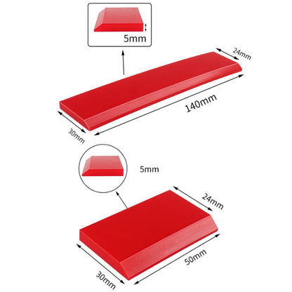 4pcs Car Cleaning Glass Water Film Soft Rubber Scraper, Short Red, Long Red, Short  Orange, Long Orange