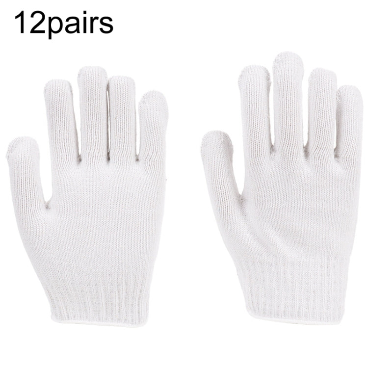 12pairs Labor Protection Wear-Resistant Cotton Gloves Thickened Construction Site Work Gloves, 400G, 500G, 600G, 750G