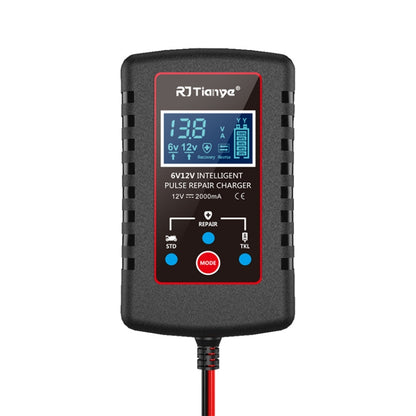 RJtianye 6V/12V ASE Adapter Cable Car Motorcycle Lawn Mower Battery Charger, US Plug, EU Plug