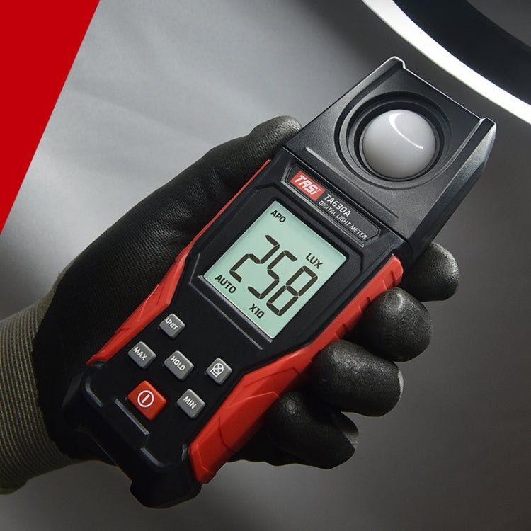 Digital Light Meter Illuminance Lux Meter Backlight LCD Display 0.1-200000LUX/0.01-20000FC Light Sensor Tester, TA630A