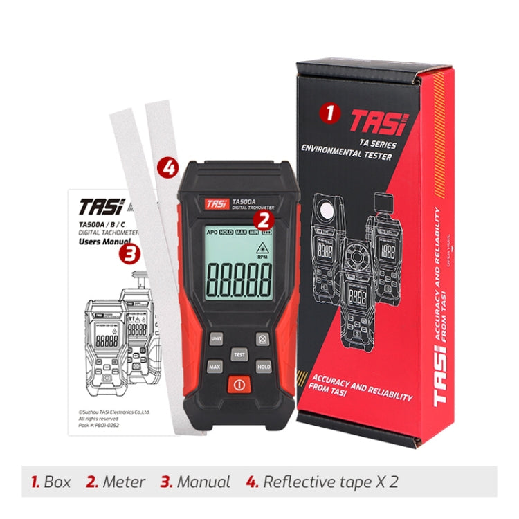 Laser Tachometer Digital Display Measuring Speed Meter, TA500A Optical Measurement