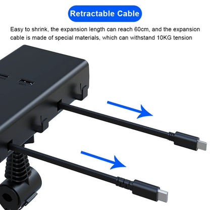 Car Cigarette Lighter Rear Seat Retractable Dual-Wire Charger, Car Charger