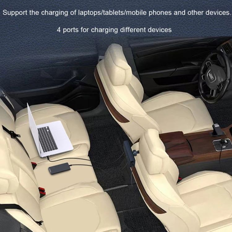 Car Cigarette Lighter Rear Seat Retractable Dual-Wire Charger, Car Charger