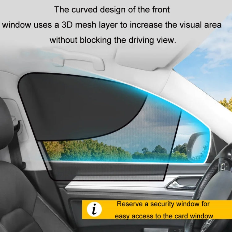 Car Magnetic Summer Sun Protection Insulating Privacy Curtain, Main Driver Arc, Co-pilot Arc, Rear Window Square