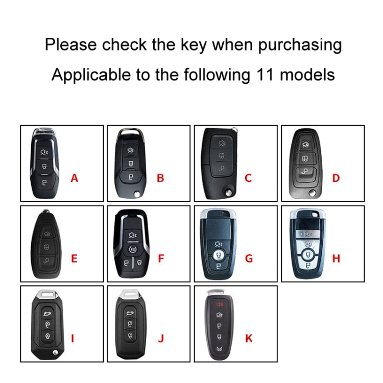 For Ford Car Key Cover Keychain Anti-lost Number Plate, A, B, C, D, E, F, G, H, I, J, K