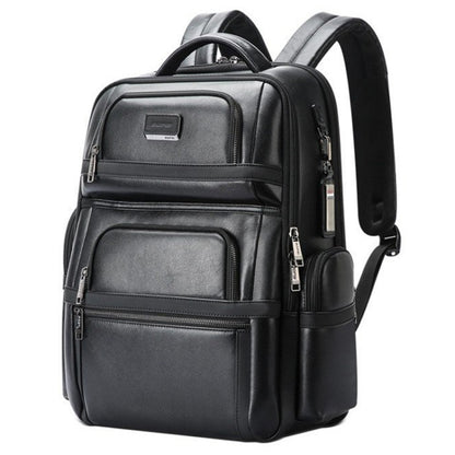 Bopai 61-17311 Large-capacity First-layer Cowhide Laptop Backpack With USB+Type-C Port, 61-17311