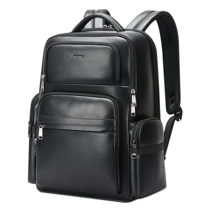 Bopai 61-98611 Large-capacity Waterproof First-layer Cowhide Laptop Backpack With USB+Type-C Port, 61-98611