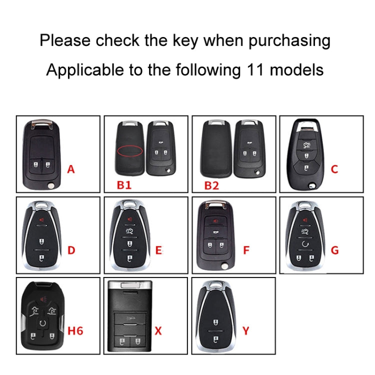 For Chevrolet Car Key Cover Multifunctional Keychain Anti-lost Number Plate, A, B1, B2, C, D, E, F, G, H6, X, Y