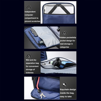 Bopai 61-91911 Large Capacity Business Waterproof Laptop Backpack With USB+Type-C Port, 61-91911