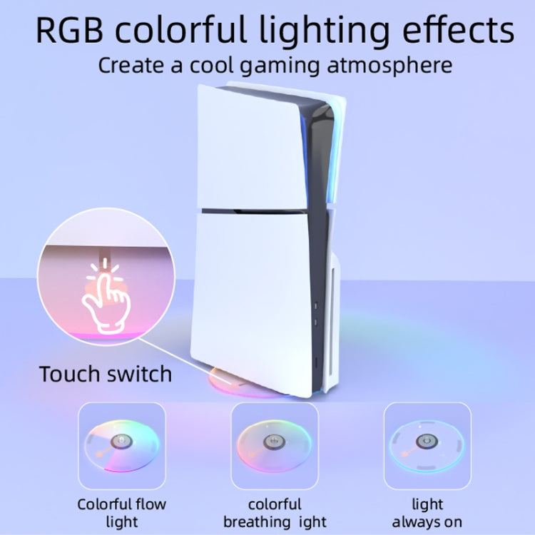 For PS5 Slim iplay HBP-575 Simple Storage Base Light Version RGB Colorful Vertical Storage Bracket, HBP-575