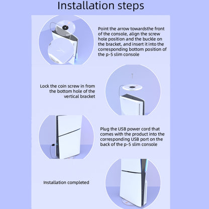 For PS5 Slim iplay HBP-575 Simple Storage Base Light Version RGB Colorful Vertical Storage Bracket, HBP-575