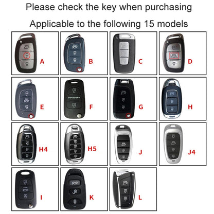 For Hyundai Car Key Cover Multifunctional Keychains Anti-lost Number Plates, A, B, C, D, E, F, G, H, H4, H5, I, J, J4, K, L