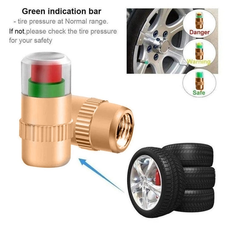 2.4BAR Vehicle Tire Pressure Monitoring Warning Cap, Brass Core, Anti-theft with Wrench