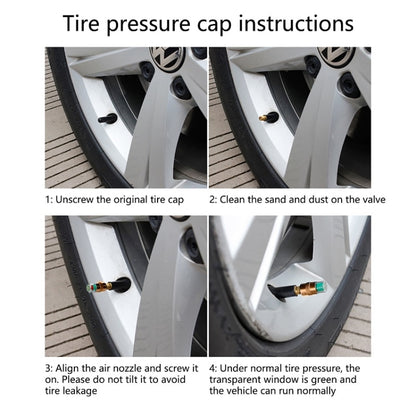 2.4BAR Vehicle Tire Pressure Monitoring Warning Cap, Brass Core, Anti-theft with Wrench