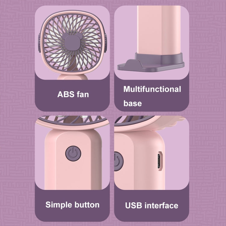 Handheld Portable Mini Multifunctional Fan With Phone Holder Function, Pink Purple with Battery, Yellow Green with Battery, Pink Purple no Battery, Yellow Green no Battery