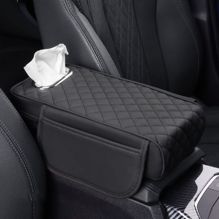 Car Armrest Box Booster Pad Widened Interior Tissue Box, Black, Volcanic Red, Mocha Brown, Beige, Black Red, Gray, Brown