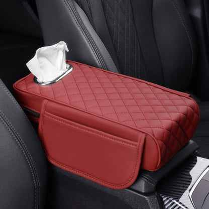 Car Armrest Box Booster Pad Widened Interior Tissue Box, Black, Volcanic Red, Mocha Brown, Beige, Black Red, Gray, Brown