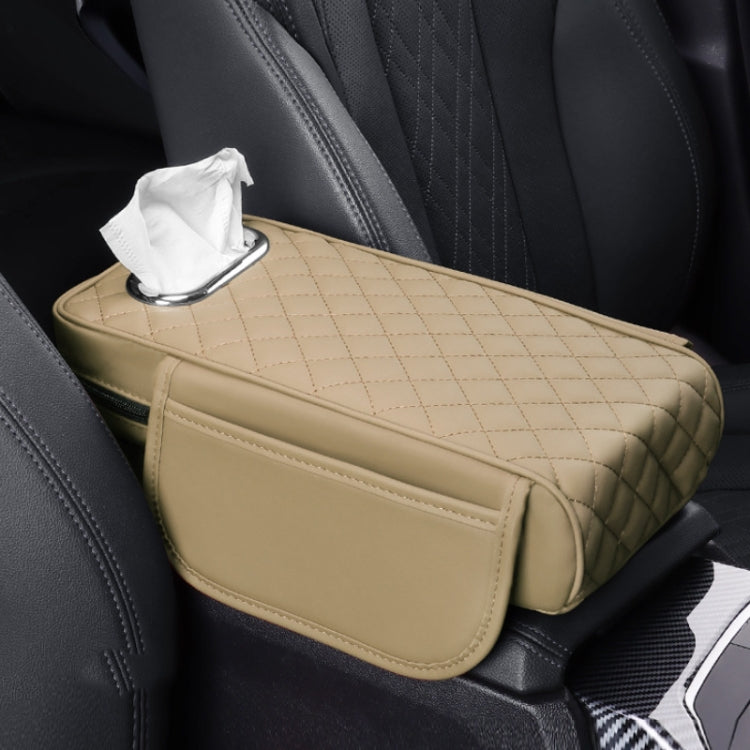 Car Armrest Box Booster Pad Widened Interior Tissue Box, Black, Volcanic Red, Mocha Brown, Beige, Black Red, Gray, Brown
