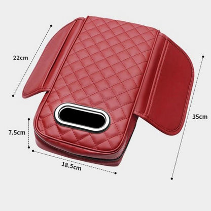 Car Armrest Box Booster Pad Widened Interior Tissue Box, Black, Volcanic Red, Mocha Brown, Beige, Black Red, Gray, Brown