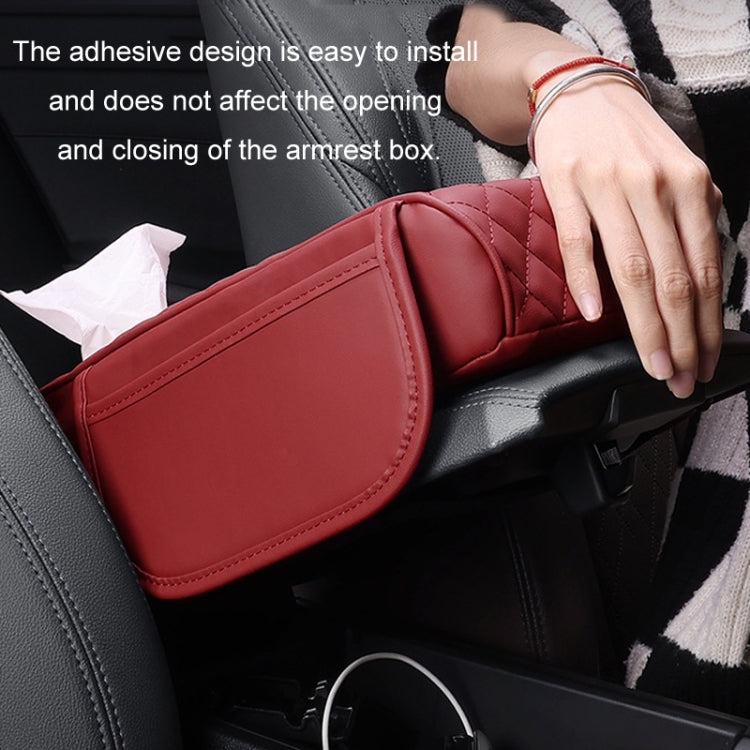 Car Armrest Box Booster Pad Widened Interior Tissue Box, Black, Volcanic Red, Mocha Brown, Beige, Black Red, Gray, Brown