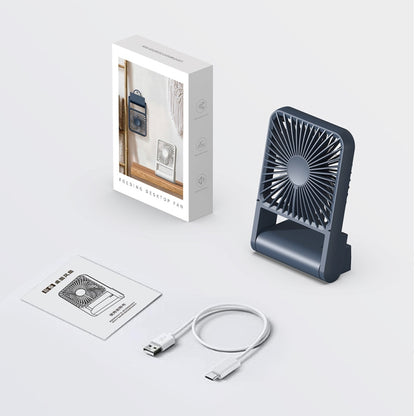 HX-123 USB Charging Wall-mounted Desktop Folding Thin and Light Small Fan